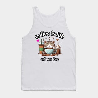 cat coffee Tank Top